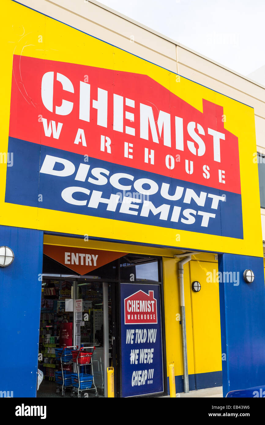 Discount pharmacy in Maroochydore, Sunshine Coast, Queensland. Stock Photo