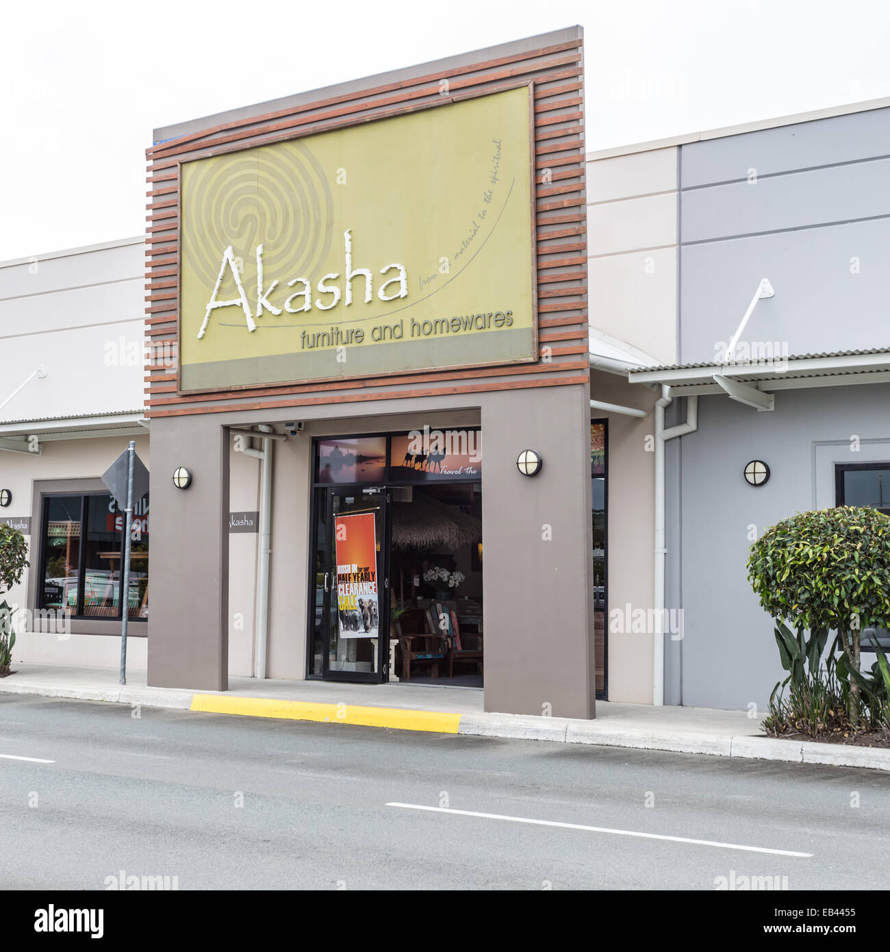 Akasha furniture and homewares store at modern shopping precinct at