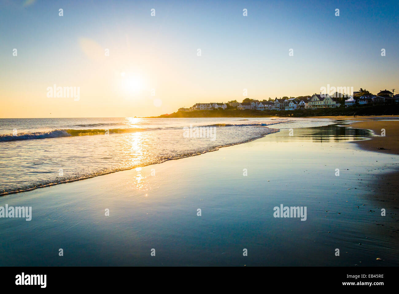 Sunrise over the Atlantic Ocean in York, Maine Stock Photo - Alamy