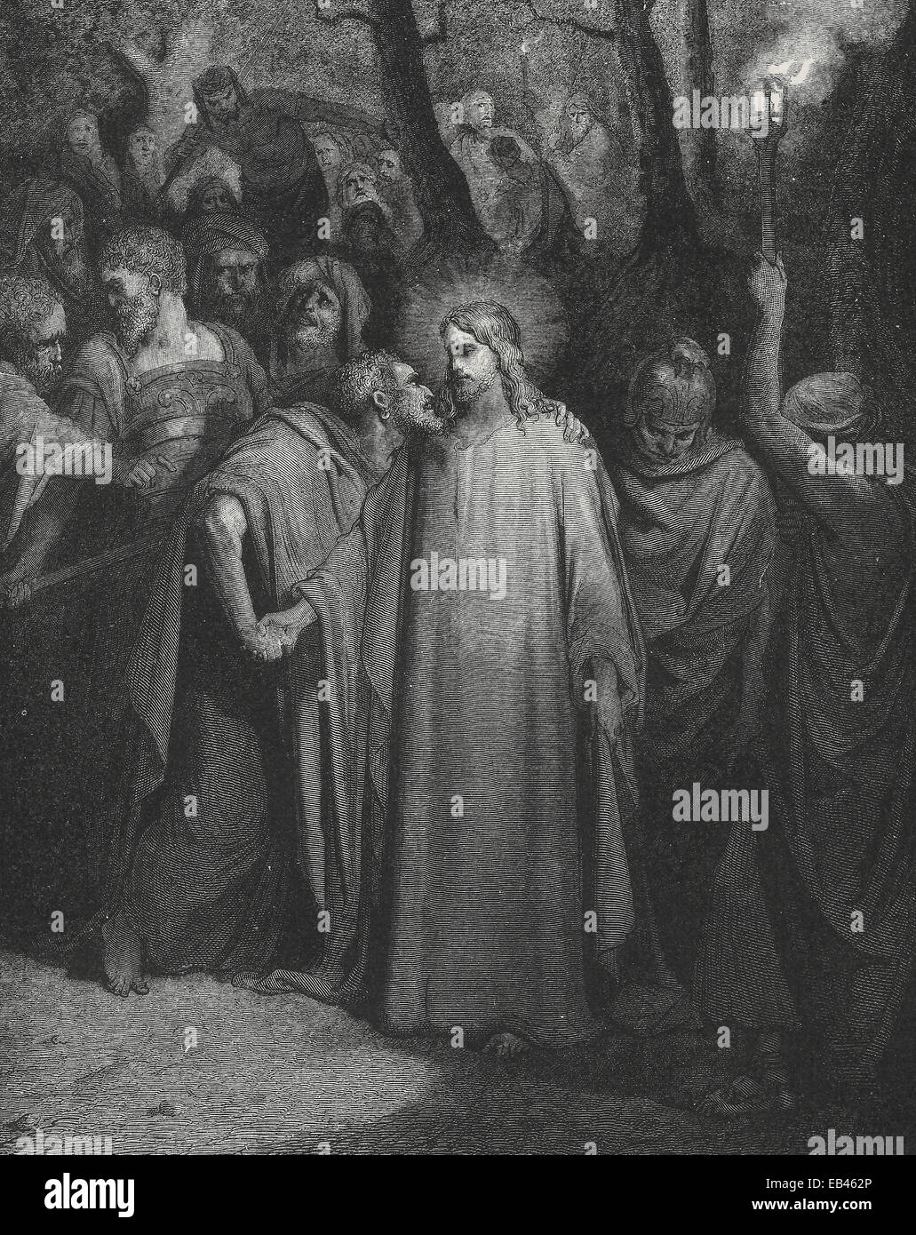 Judas iscariot betraying Jesus with a kiss Stock Photo Alamy