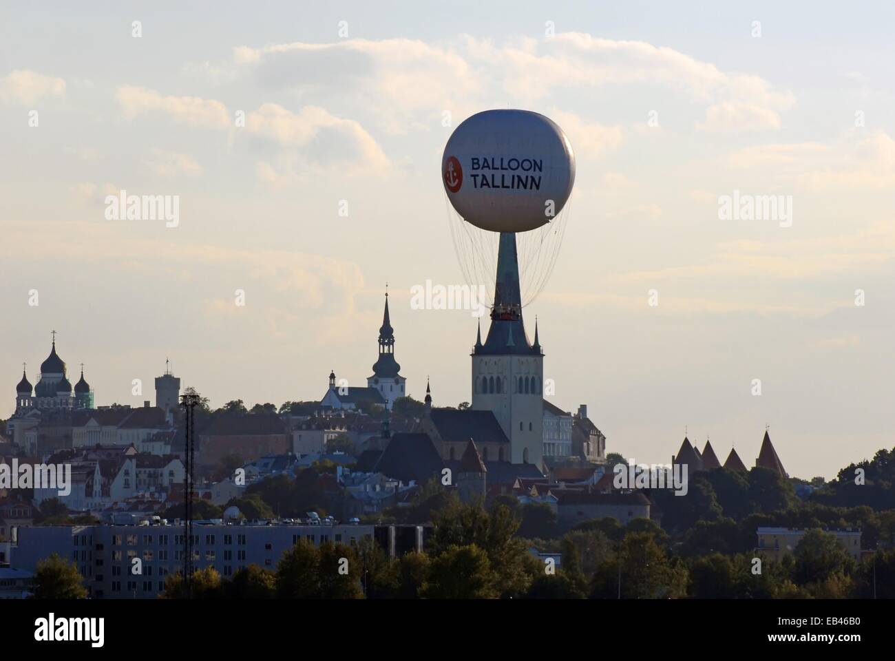 balloon top of Niguliste church in medieval Tallinn, Estonia Stock Photo