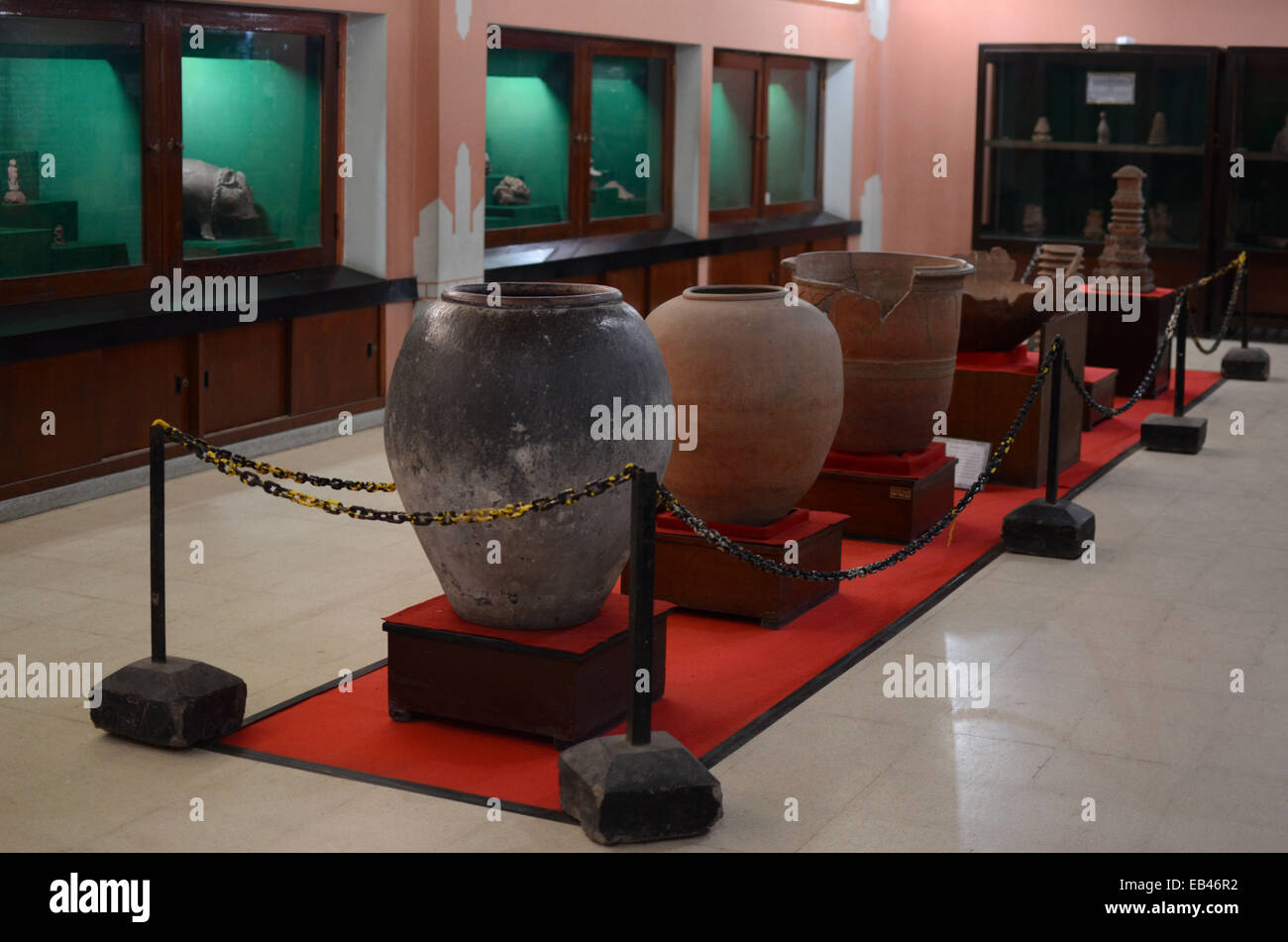 Various types of jars of water Majapahit Museum collection in old ...