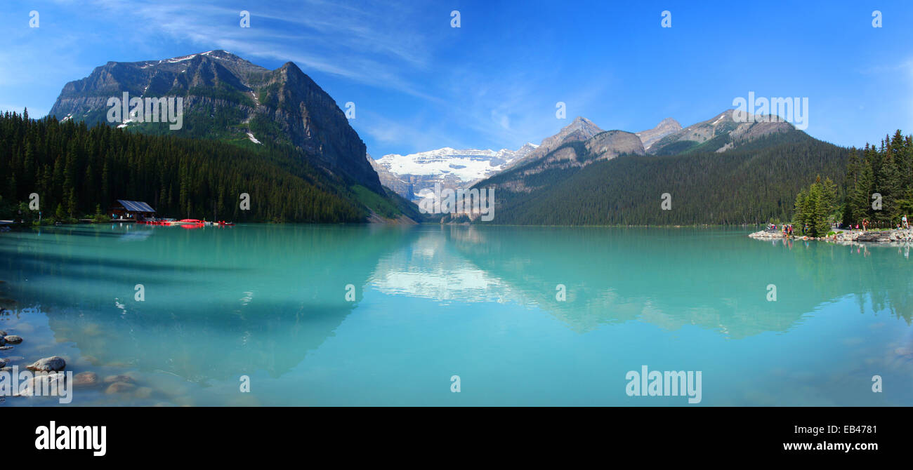 Lake Louise in the Canadian Rockies Stock Photo