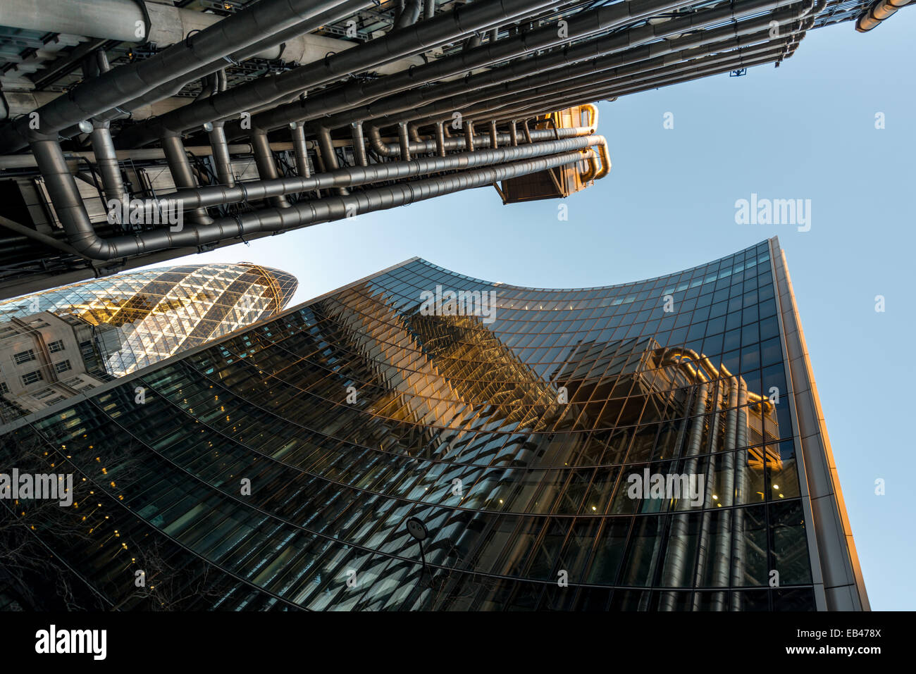 Lloyd's of London and the Willis Building, the home of insurance business in the City of London Stock Photo