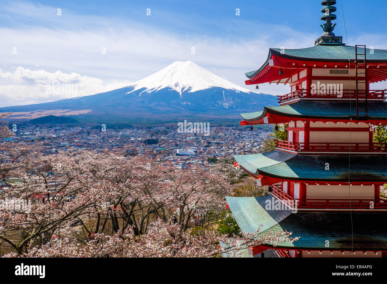 View of the majestic mount Fuji in Japan Stock Photo
