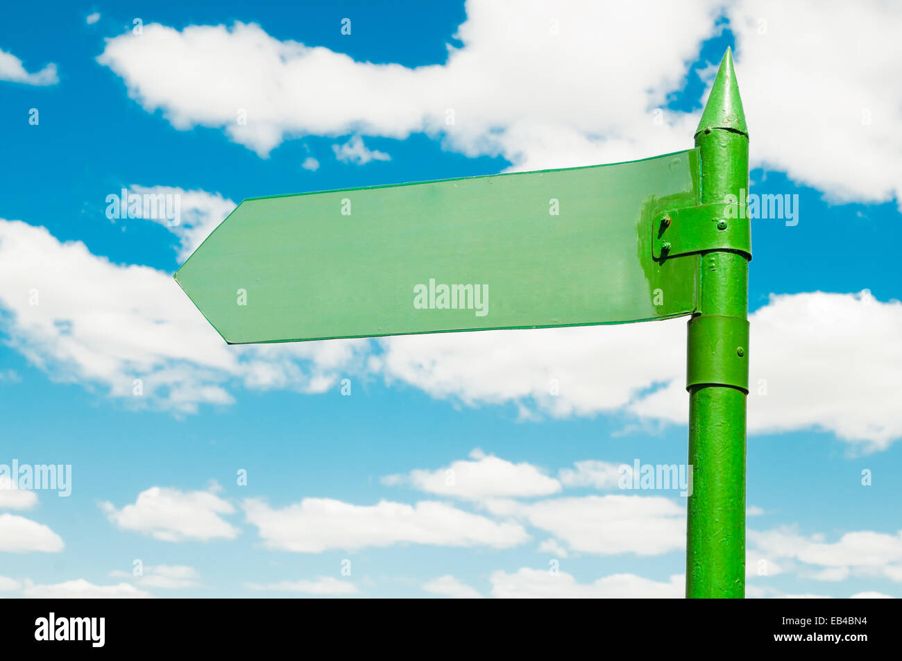 blank road sign against blue sky background Stock Photo - Alamy