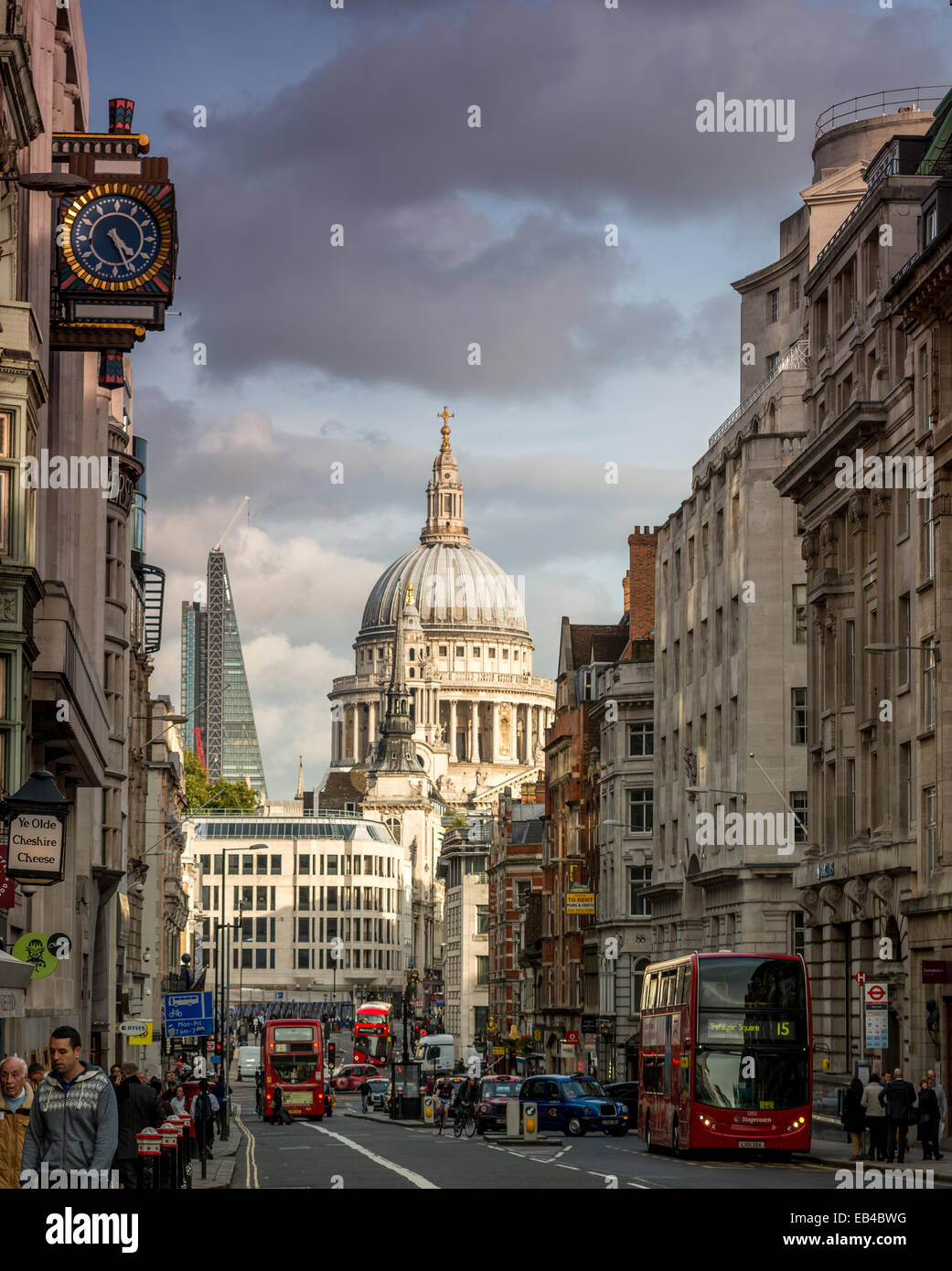 To Ludgate and St Paul's Cathedral from Fleet Street Stock Photo