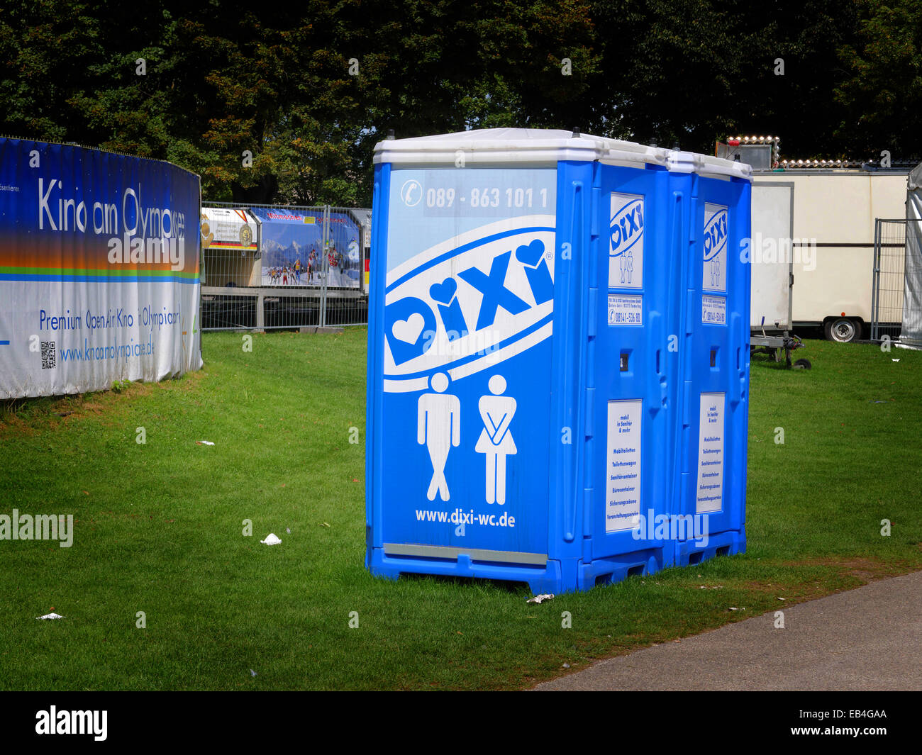 Dixi Mobile Toilet Booth rental Stock Photo