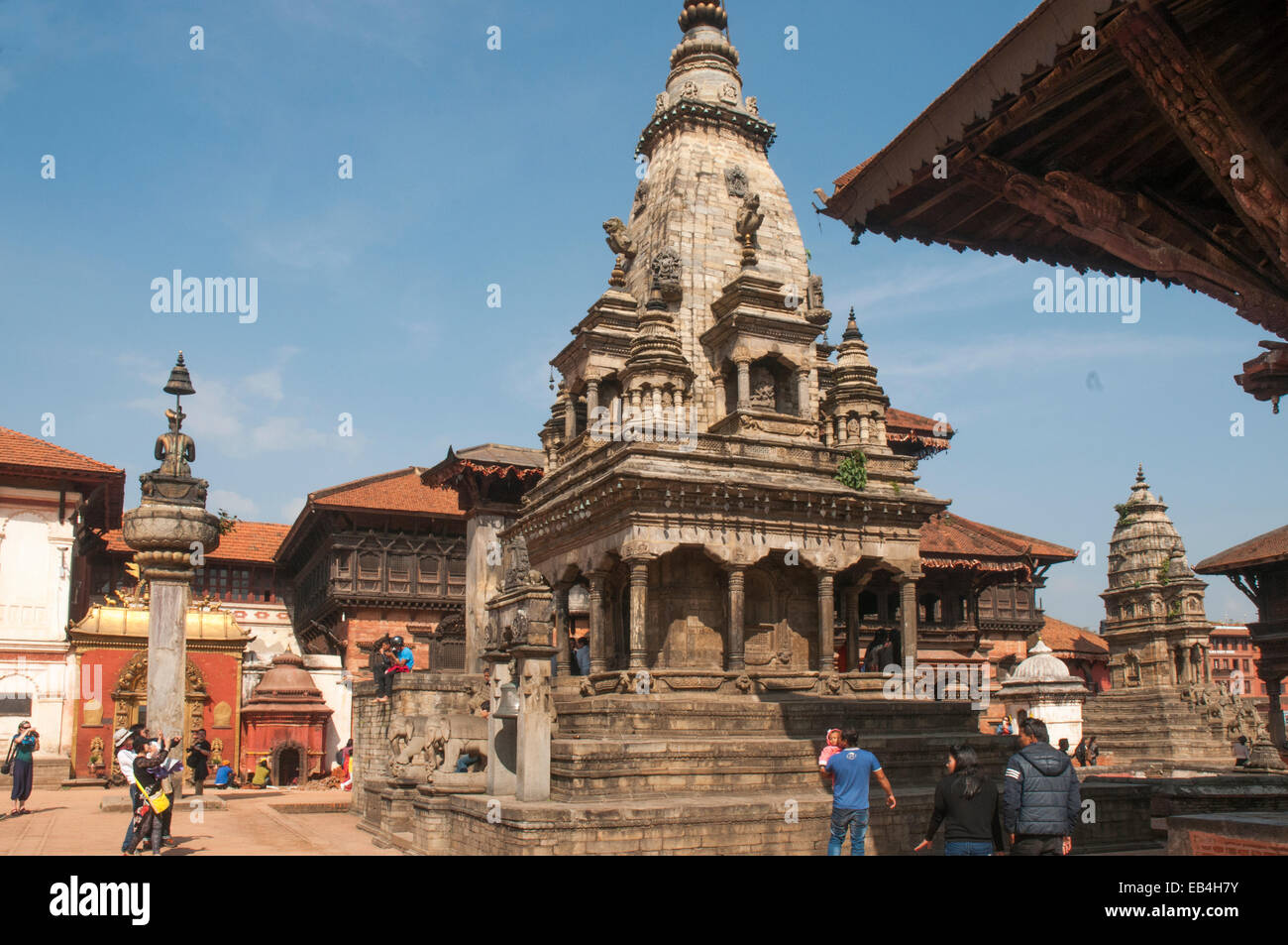 Durbar Square, Bhaktapur, Kathmandu Valley, before the catastrophic April 2015 earthquake Stock Photo