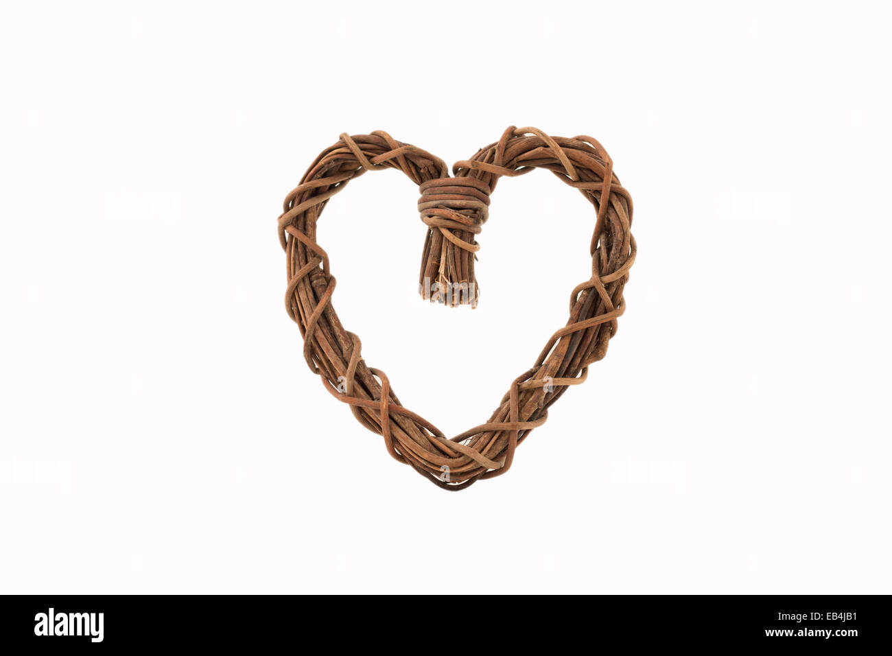 wicker heart isolated on white Stock Photo