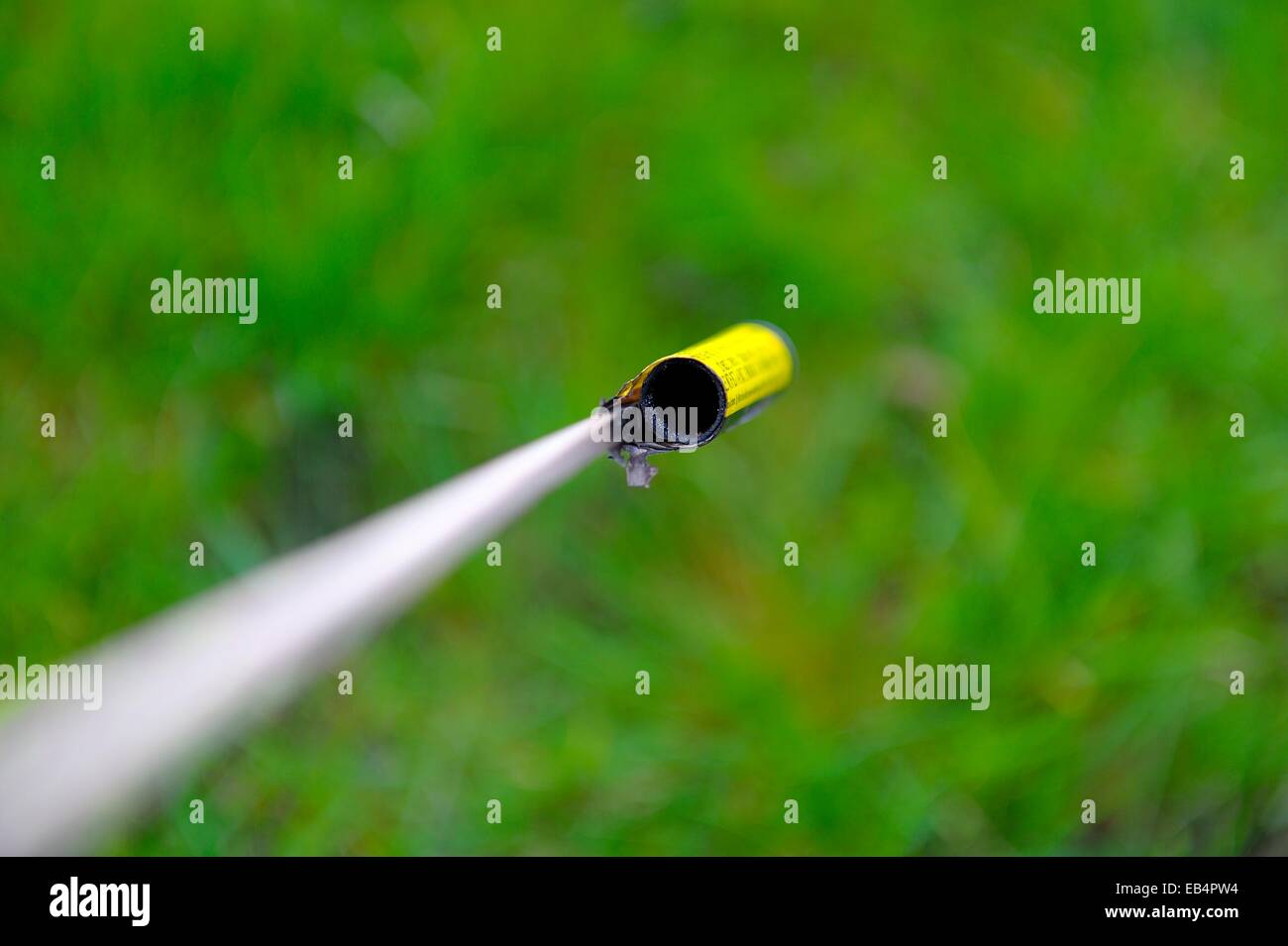 A used firework rocket England UK Stock Photo