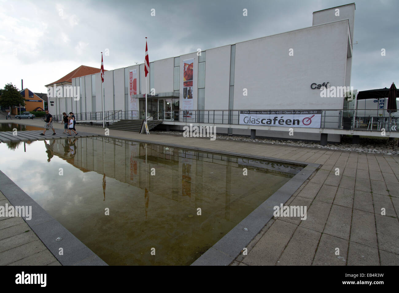 The main entrance to the Glasmuseet Ebeltoft ( Glass Museum) in Ebeltoft,  Denmark. The museum is dedicated to the exhibition Stock Photo - Alamy