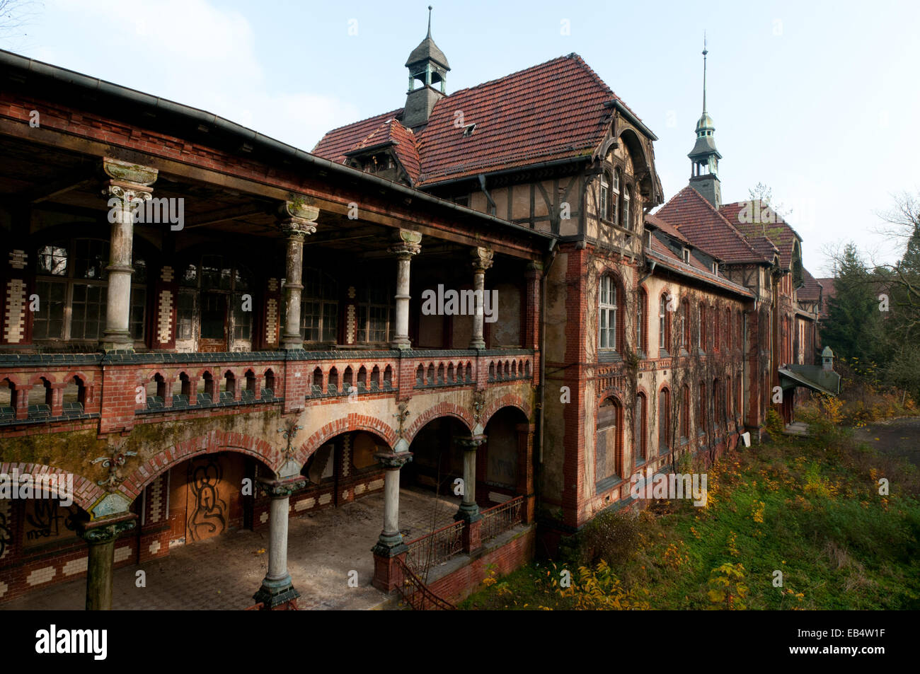 Beelitz Heilstaetten former TB hospital and Russian military hospital,  abandoned place near Berlin Stock Photo - Alamy, image size:1300x953