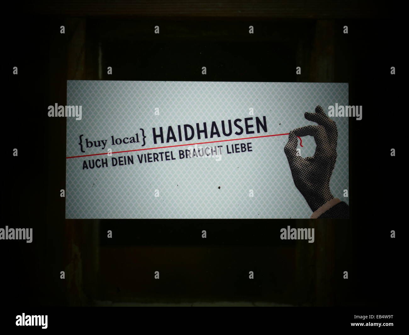 Buy Local sign in Haidhausen Munich Germany Stock Photo