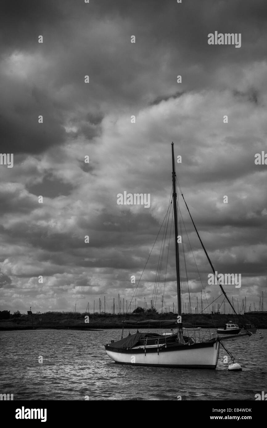 Black and White Yacht Stock Photo Alamy
