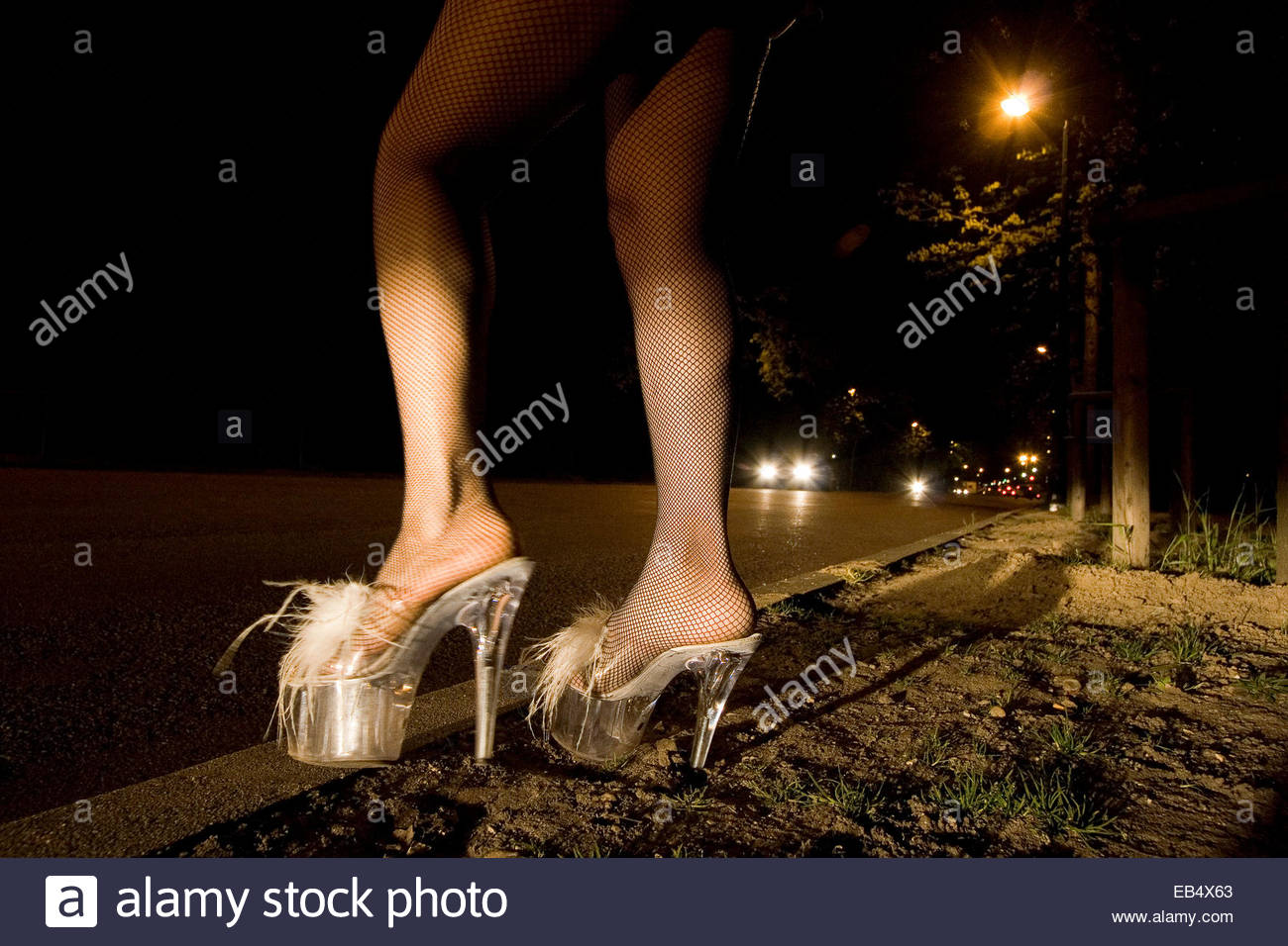A prostitute in Bois de Boulogne stands by the roadside Stock Photo 75711051 Alamy