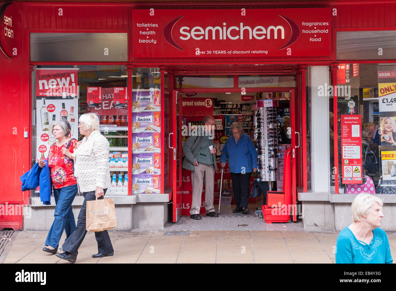 The Semichem chemist shop store in Darlington , County Durham , England , Britain , Uk Stock Photo