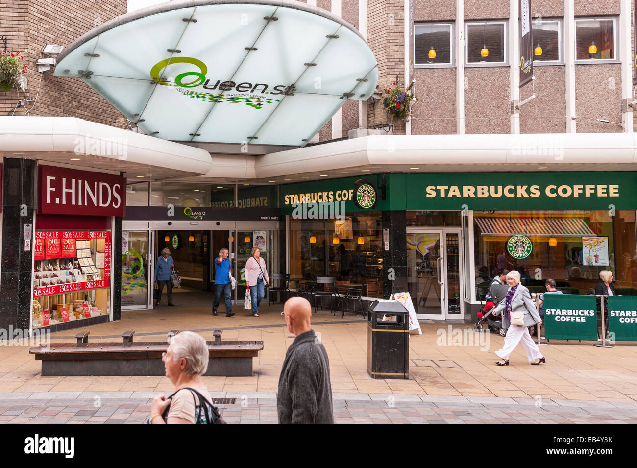 The Queen Street Shopping Centre entrance in Darlington , County Durham