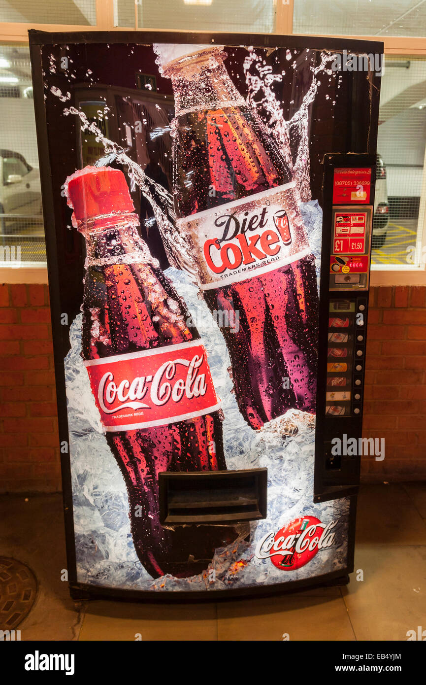 A Coca Cola coke vending machine in the Uk Stock Photo