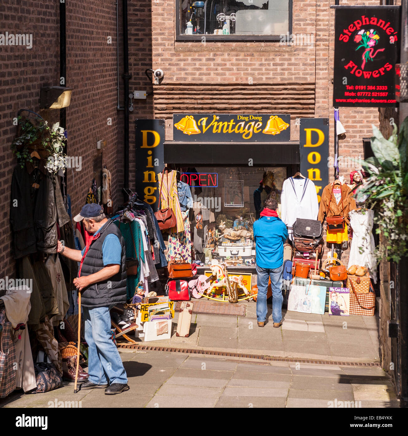 The Ding Dong vintage shop store in Durham , England , Britain , Uk Stock Photo