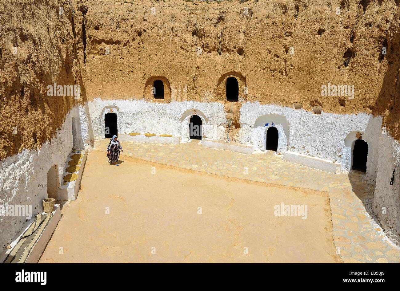 South of Tunisia, Matmata, the ancient troglodyte cave berber house ...