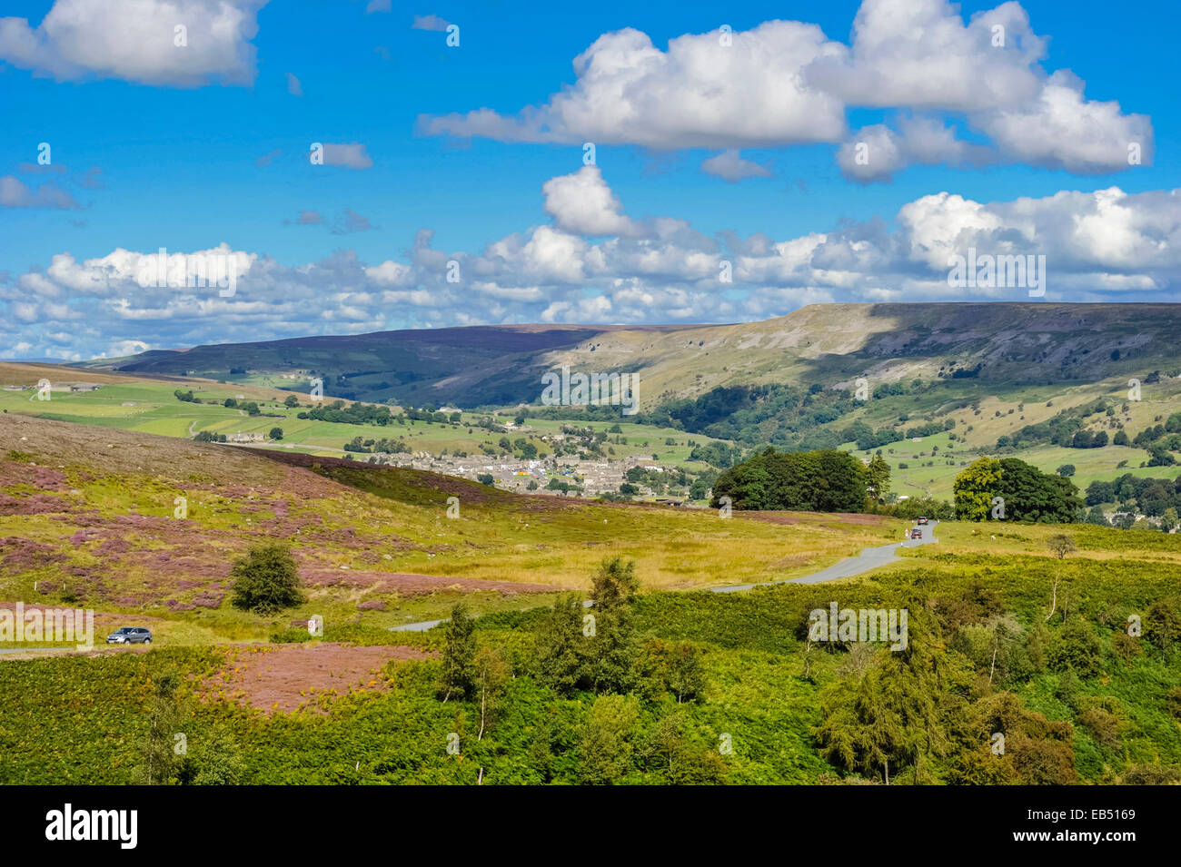 The village of Reeth , Swaledale in the Yorkshire Dales in Yorkshire , England , Britain , Uk Stock Photo