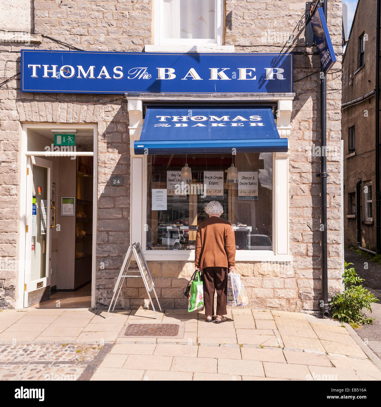 Thomas the Baker bakery shop at Leyburn in the Yorkshire Dales in Yorkshire , England , Britain , Uk Stock Photo