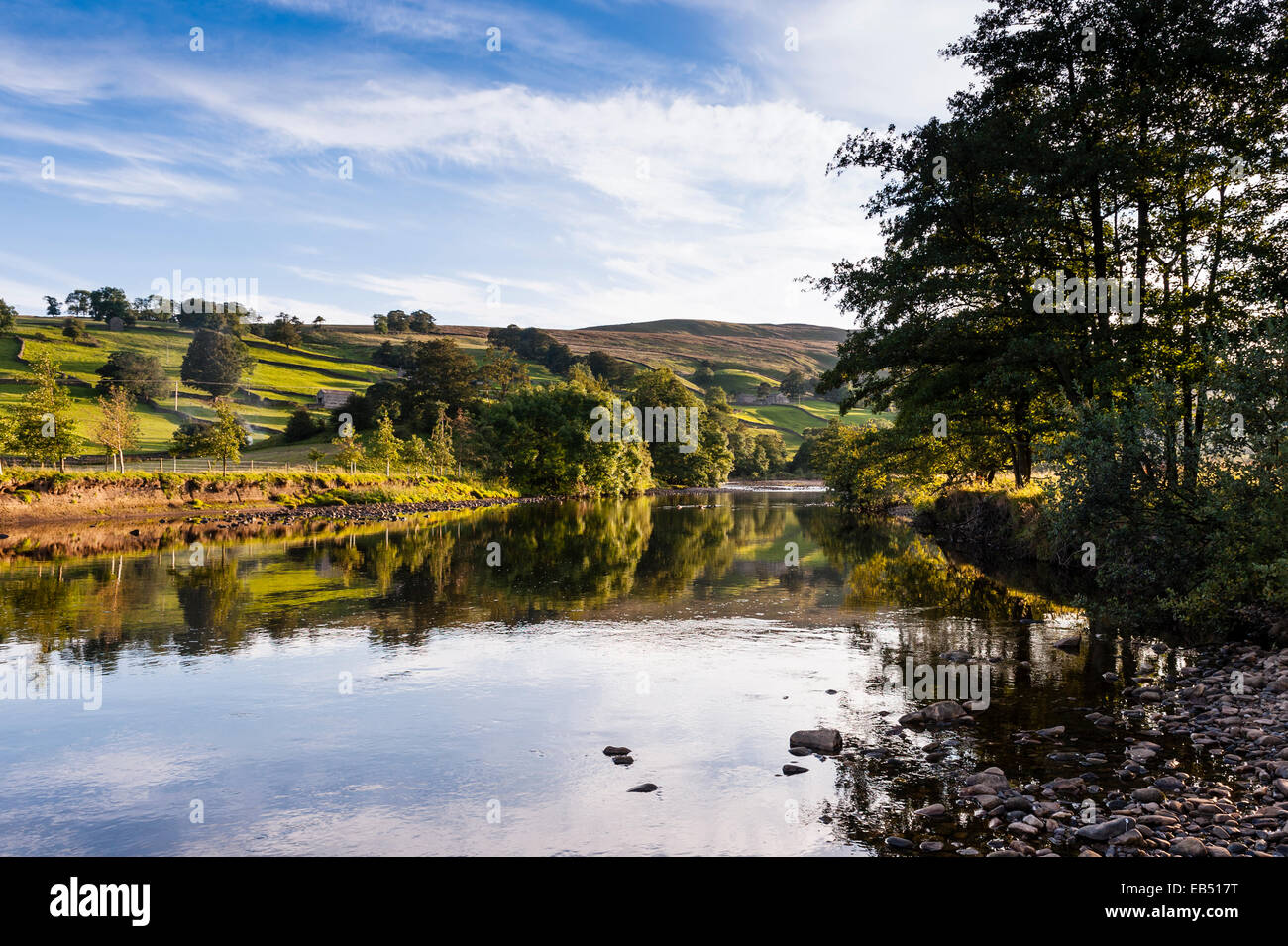 The river Swale at Swaledale in the Yorkshire Dales in Yorkshire , England , Britain , Uk Stock Photo
