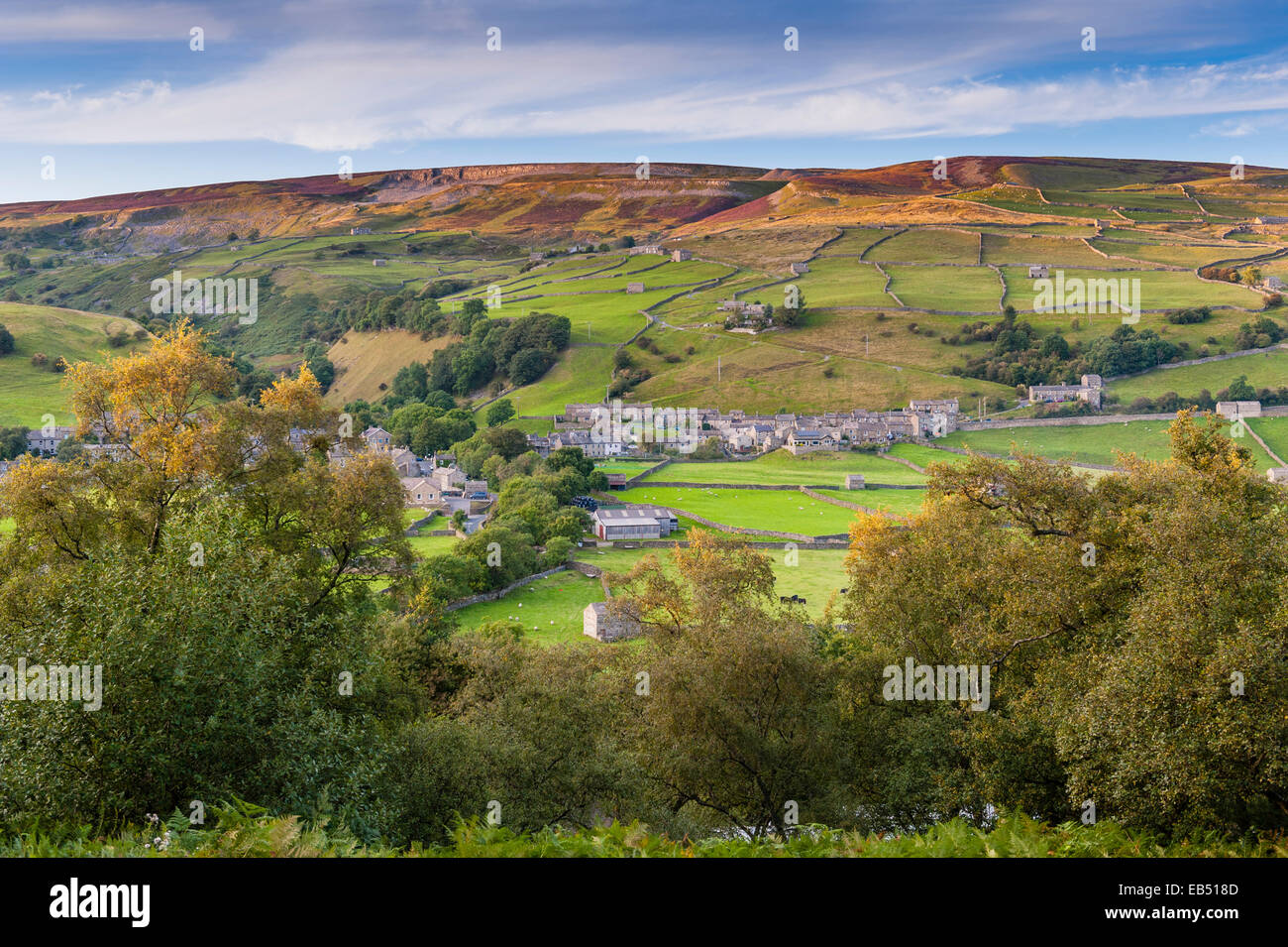 The village of Gunnerside , Swaledale in the Yorkshire Dales in Yorkshire , England , Britain , Uk Stock Photo