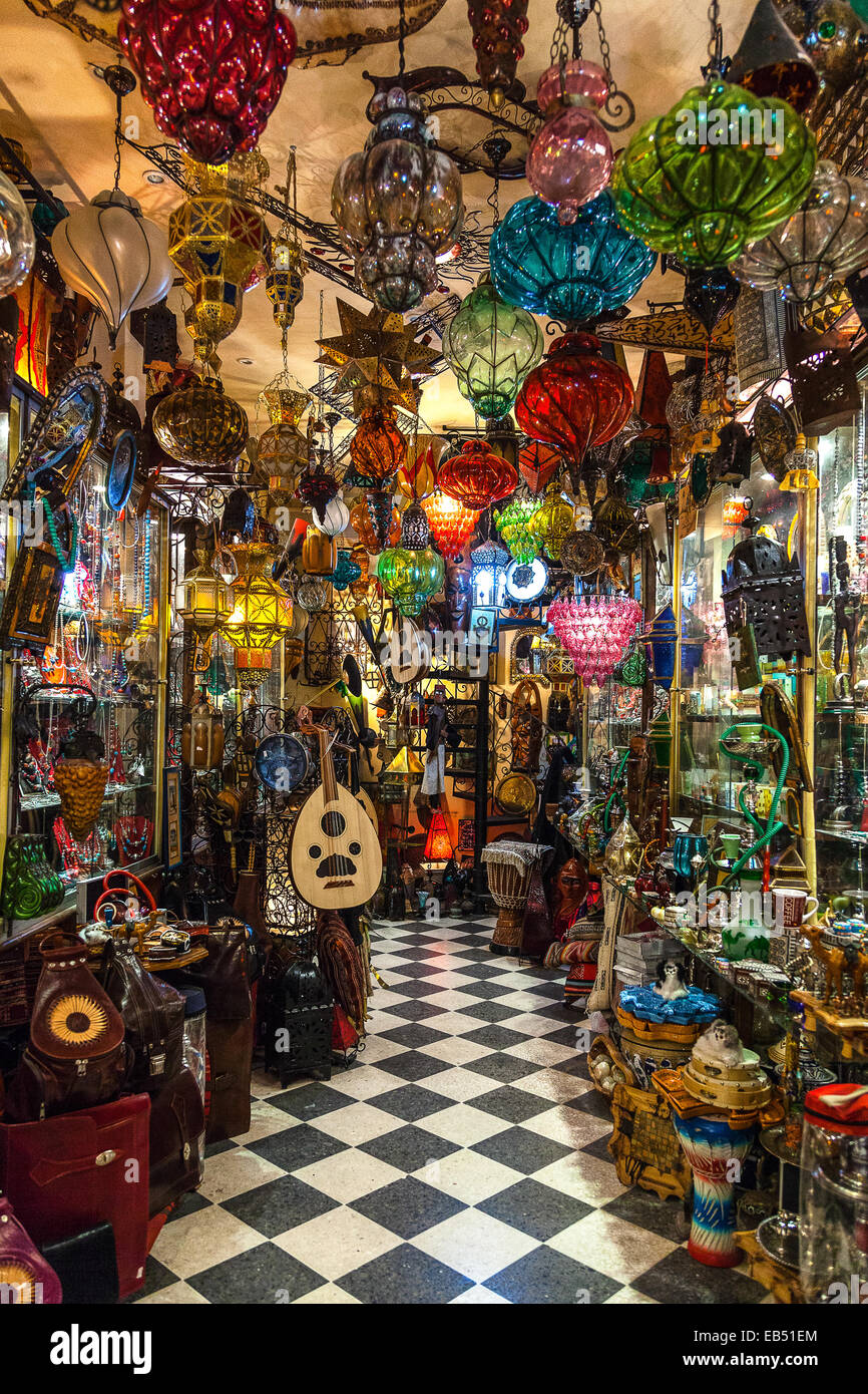 Tunisia, Tunis, an interesting store of various goods in the medina Stock Photo