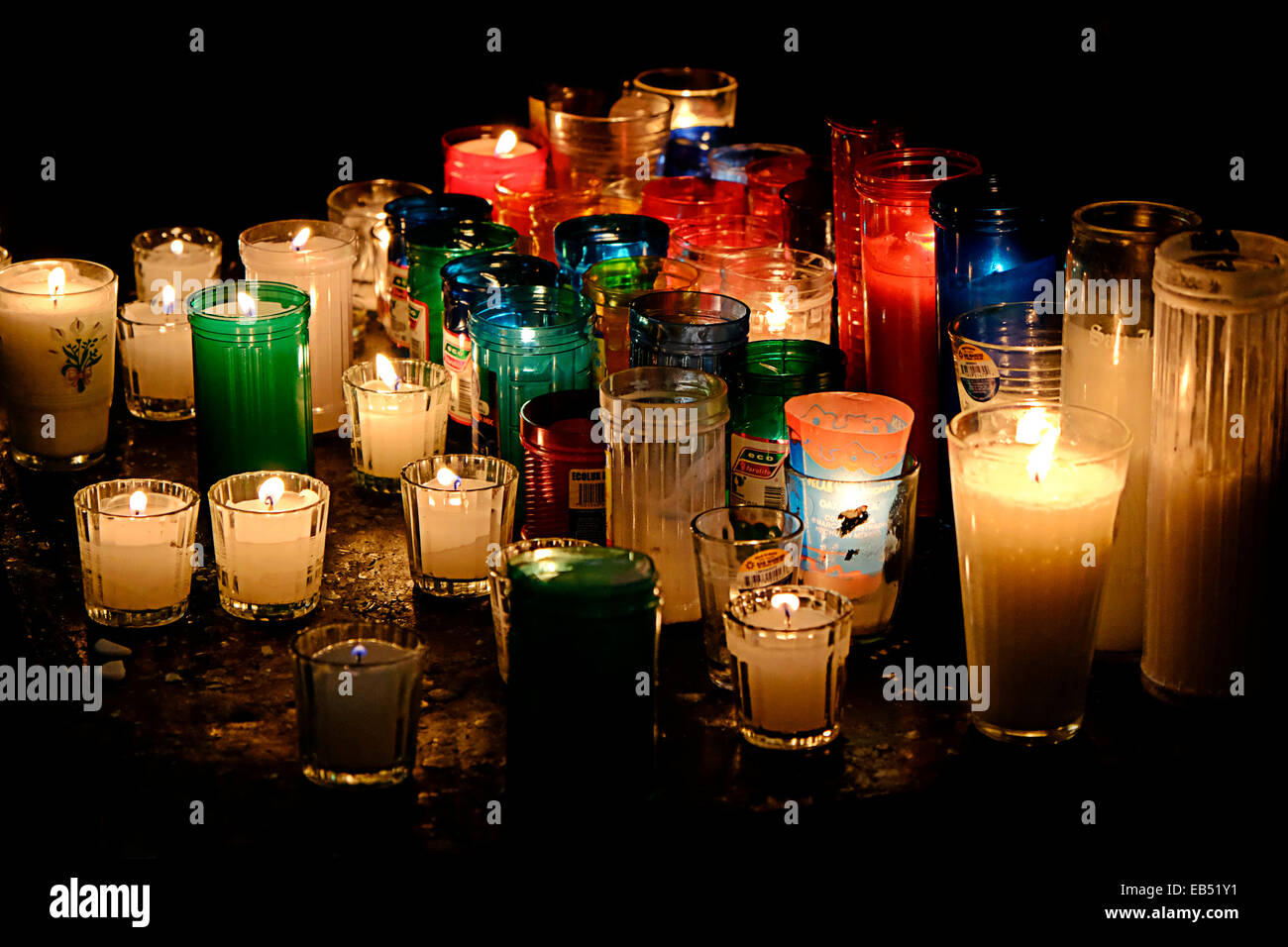 Veladoras, Votive Candles in Mexican Church Stock Photo Alamy
