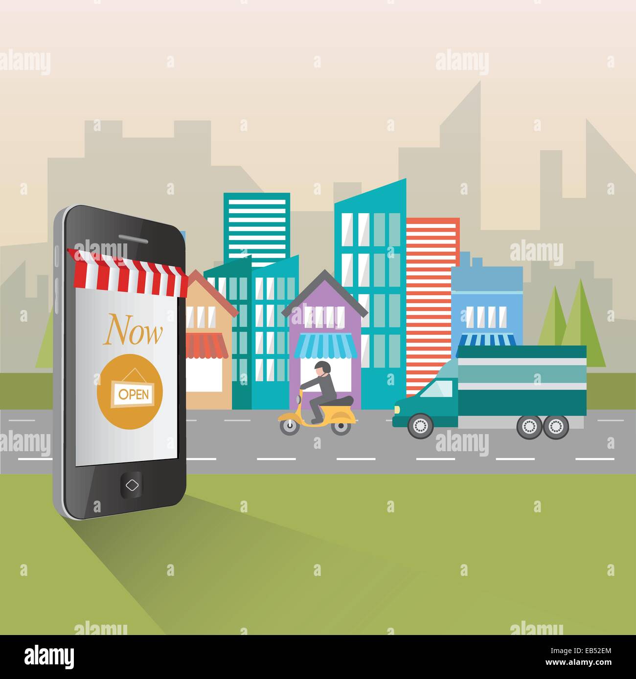 Online shopping and retail concept illustration Stock Vector