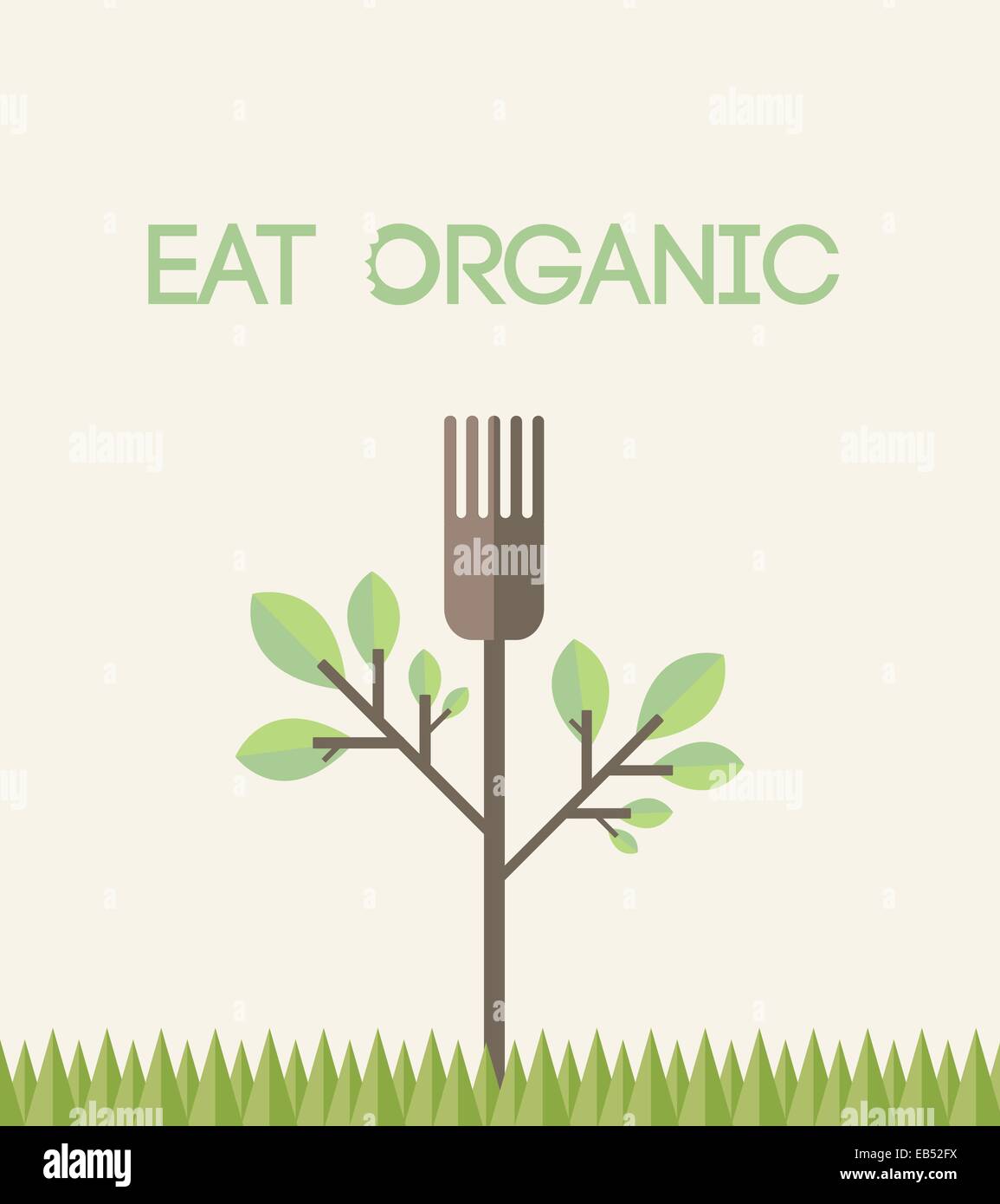 Eat organic vector with text Stock Vector