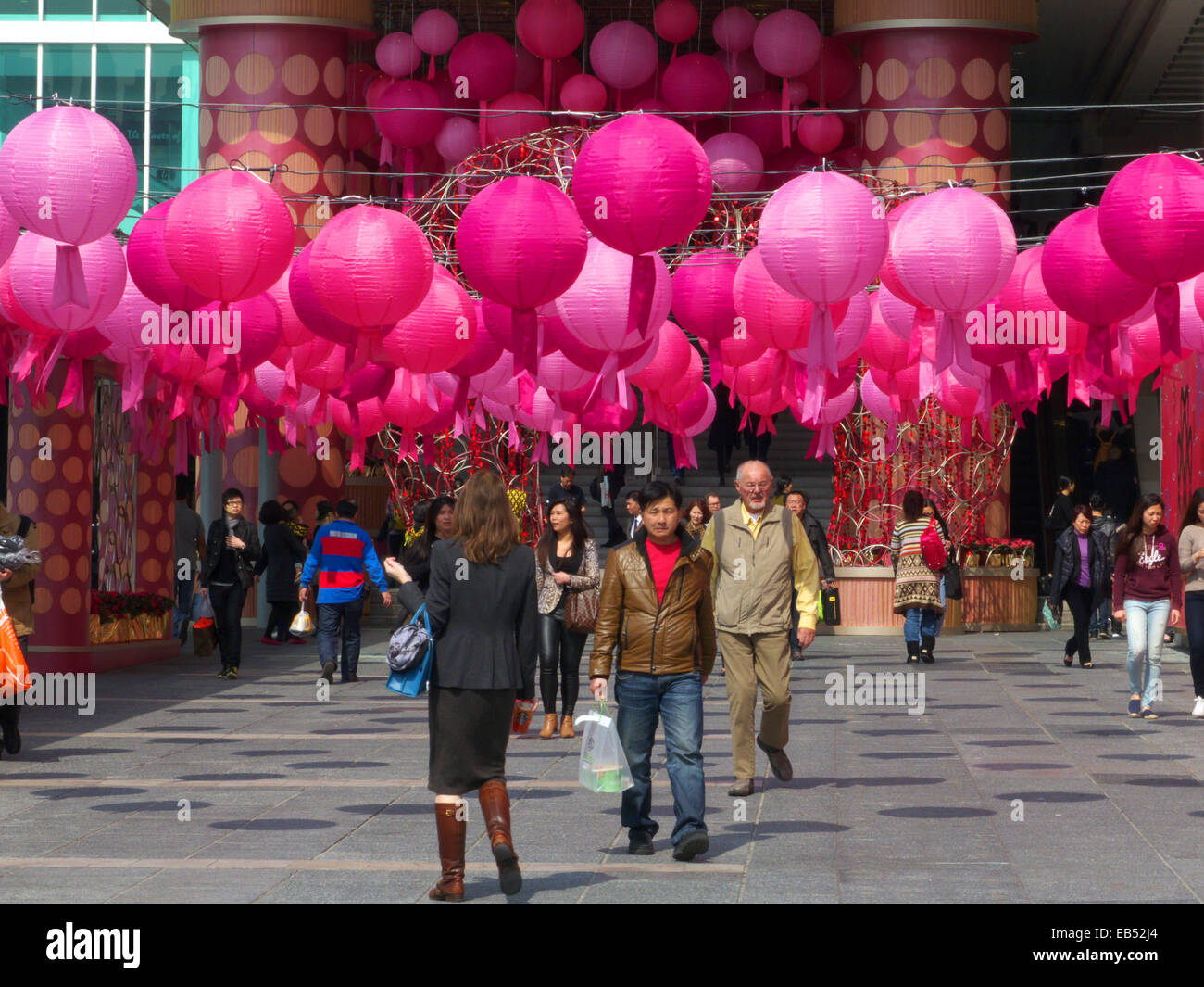 China Hong Kong Chinese Lunar New Year decoration in front shopping Stock Photo ...1300 x 1065