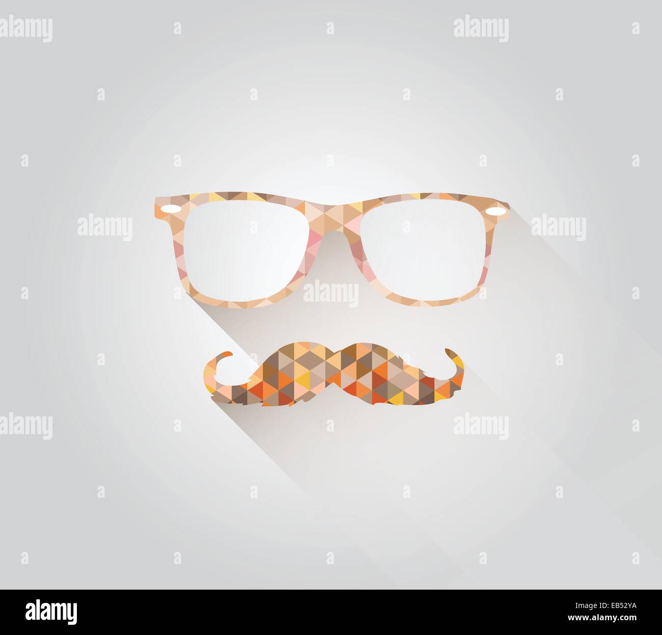 Reading glasses and mustache in triangle design Stock Vector