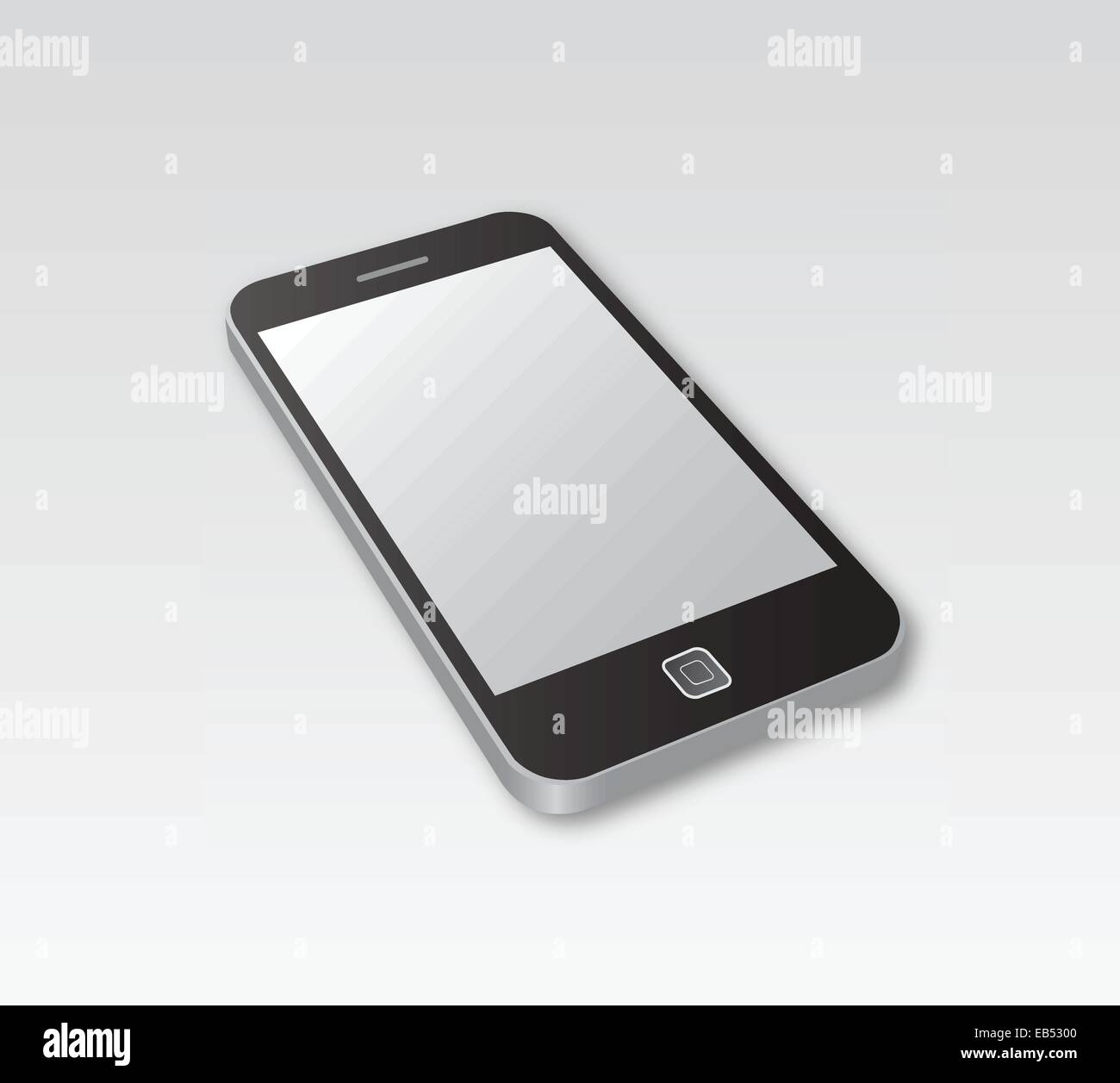 Smartphone lying on grey surface Stock Vector