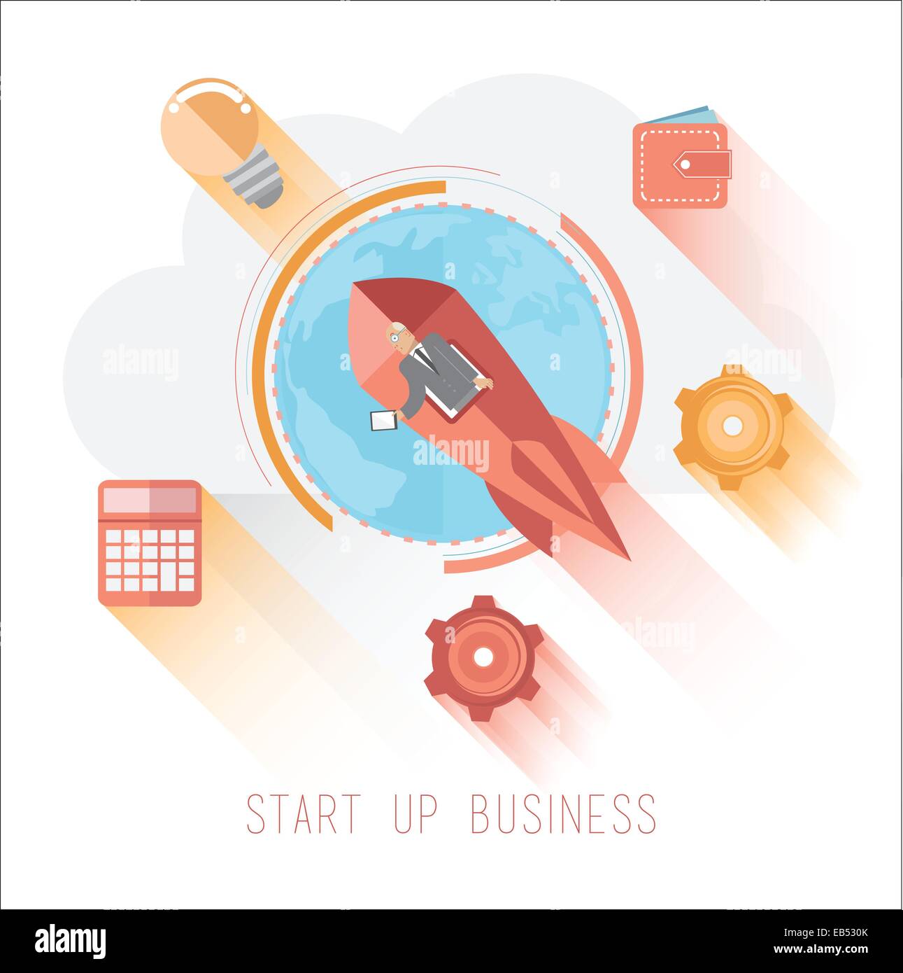 Start up business graphic with icons Stock Vector