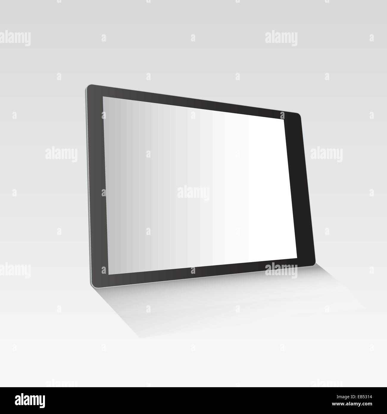 Digital tablet standing on grey surface Stock Vector