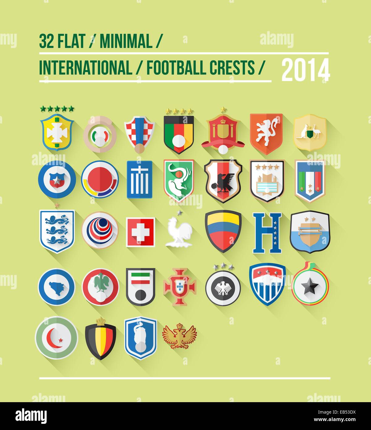 International football crest vector for 2014 Stock Vector