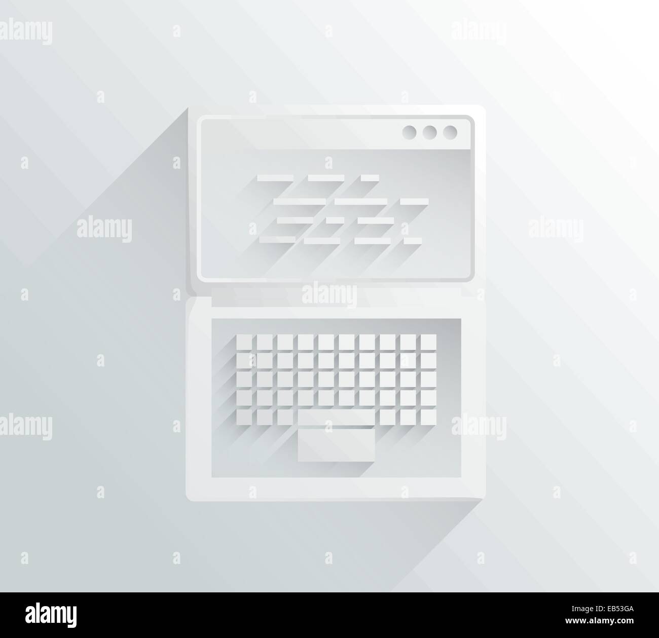 White and grey laptop in simple design Stock Vector