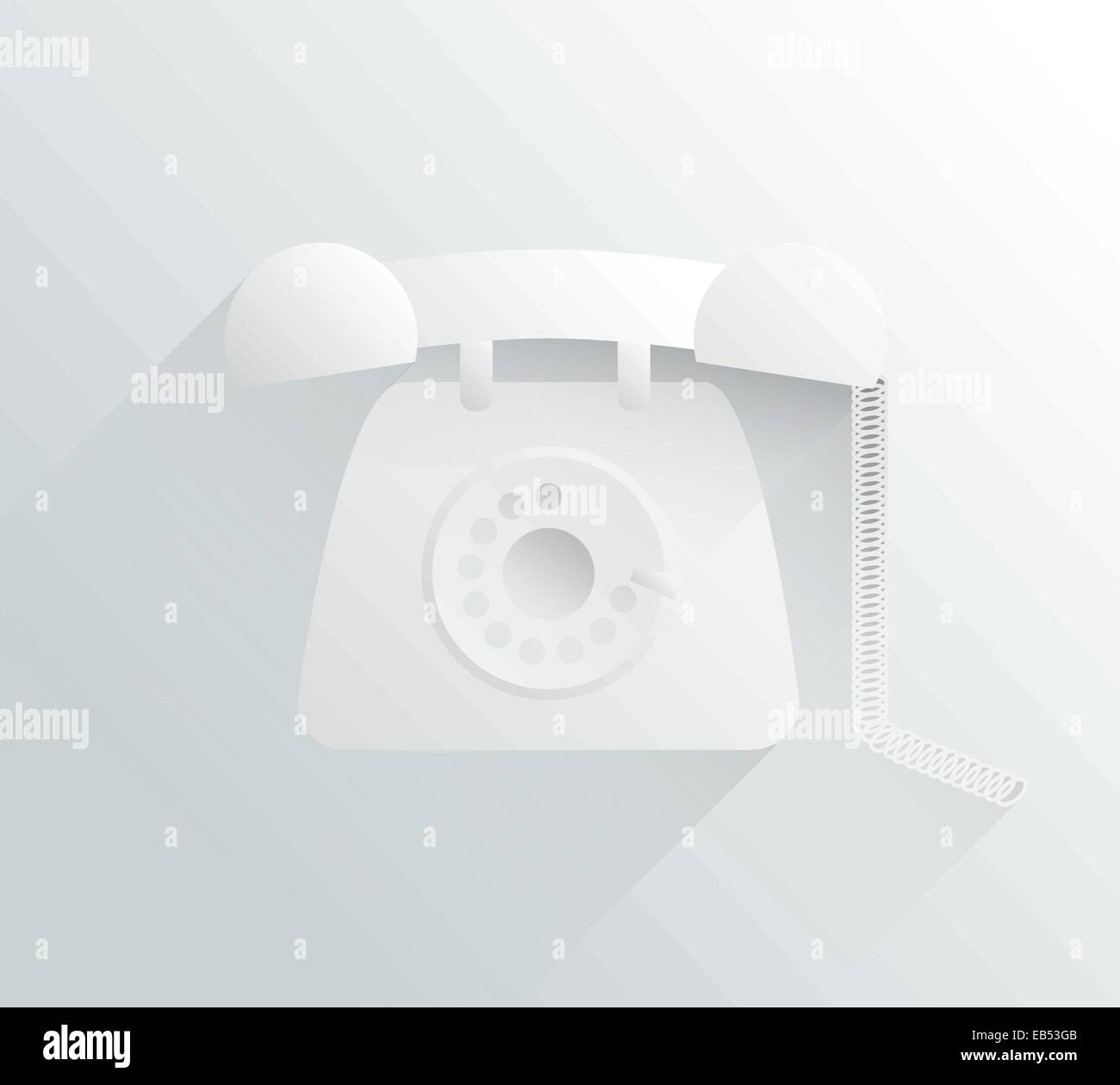 White and grey dial phone in simple design Stock Vector