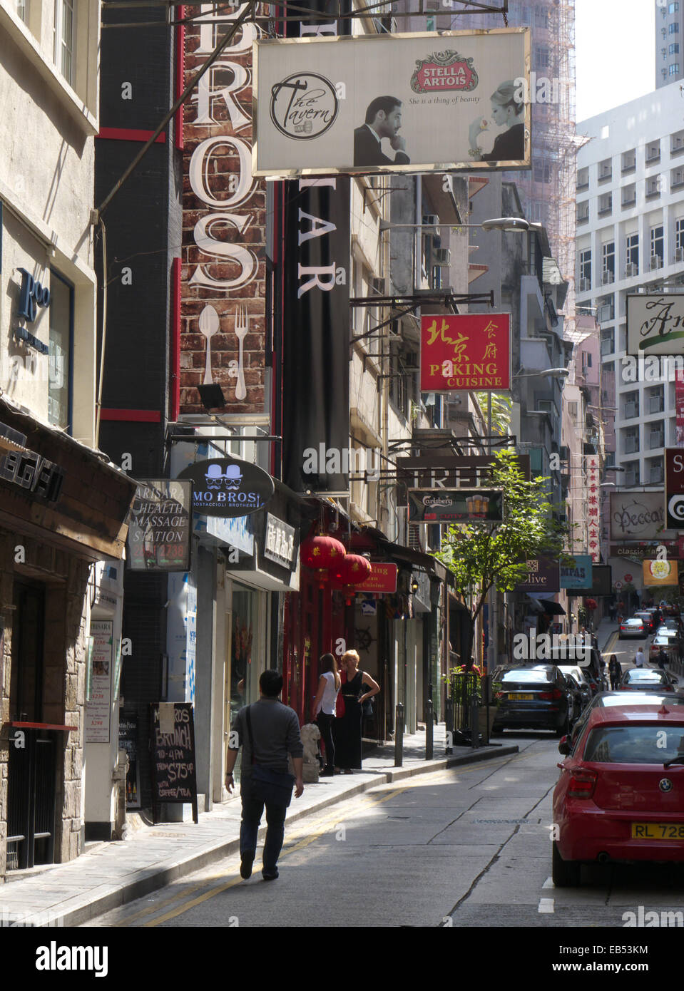 China Hong Kong Central district Trendy restaurant shops in old town
