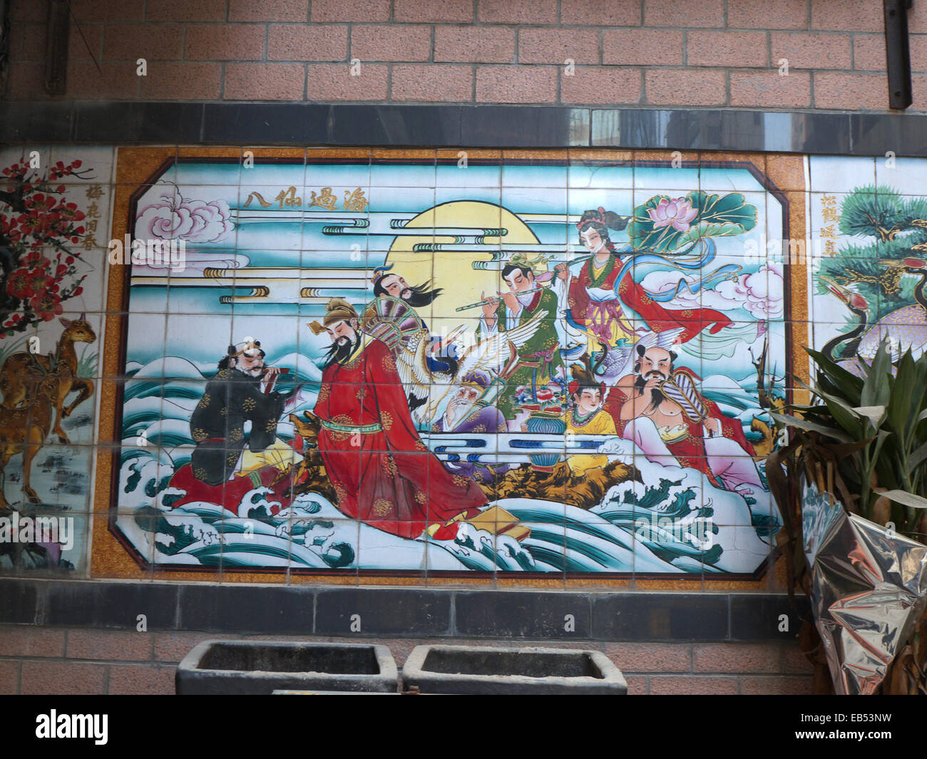 China Hong Kong Temple Shrine painting of ancient fairy tales Stock Photo