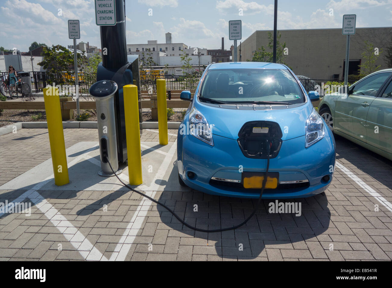 electric vehicle charging station in Brooklyn NYC Stock Photo Alamy