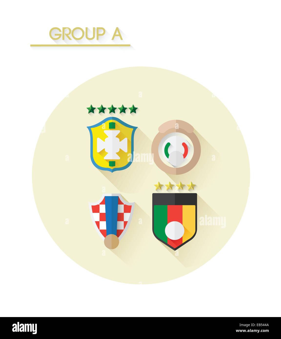 Group a with country crests Stock Vector