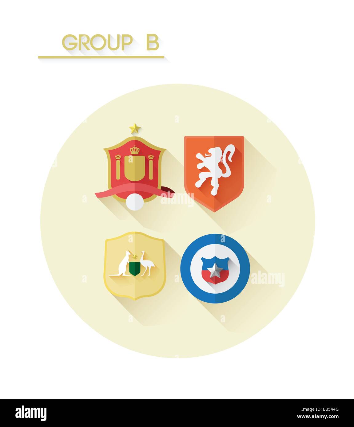 Group b with country crests Stock Vector