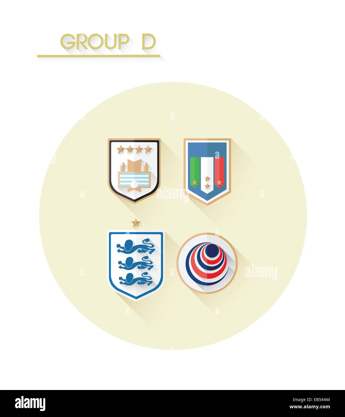 Group d with country crests Stock Vector
