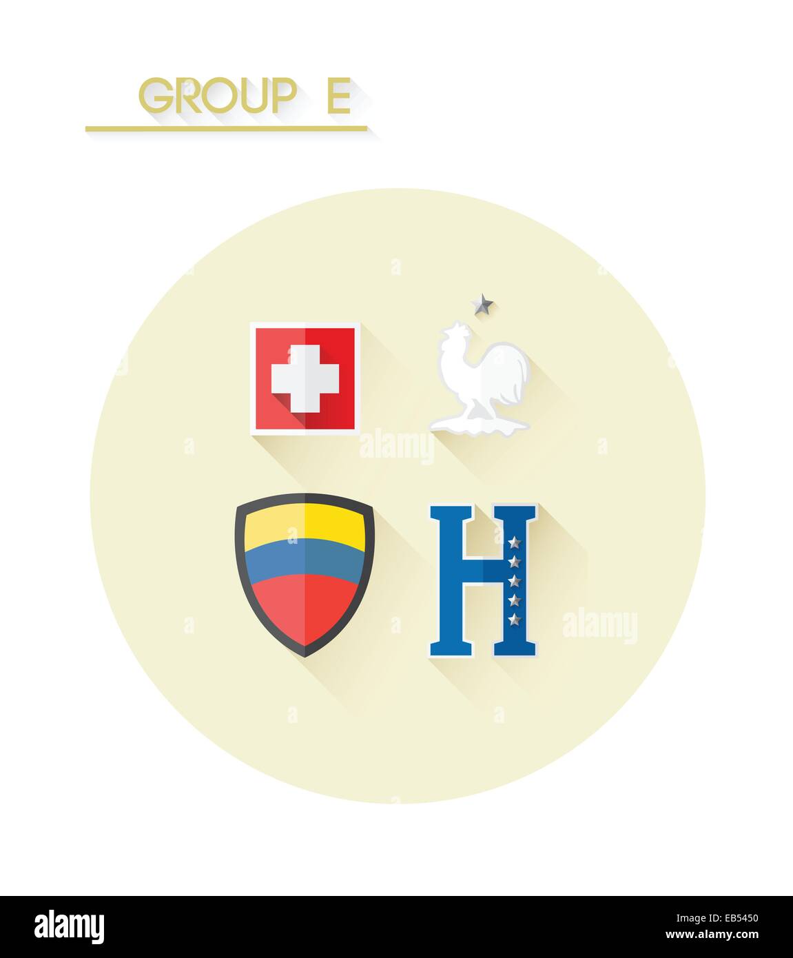 Group e with country crests Stock Vector