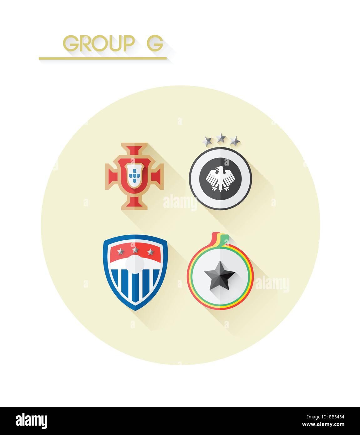 Group g with country crests Stock Vector