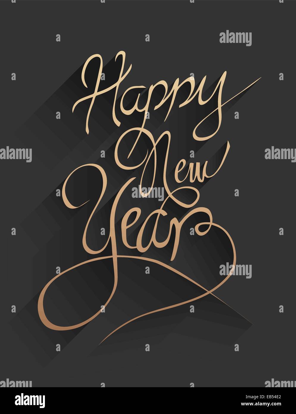 Happy new year vector in embossed black and gold Stock Vector Image ...